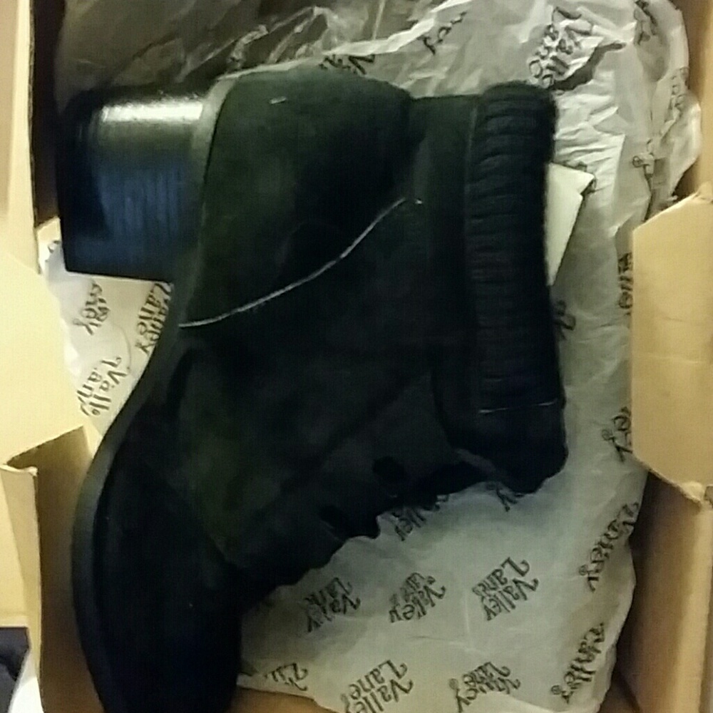 Black lace up booties